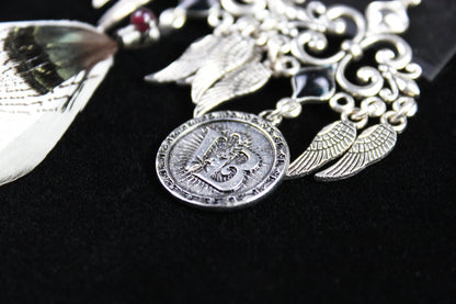 White Bird Feather Earrings - Silver Filigree Asymmetrical White Feather Earrings