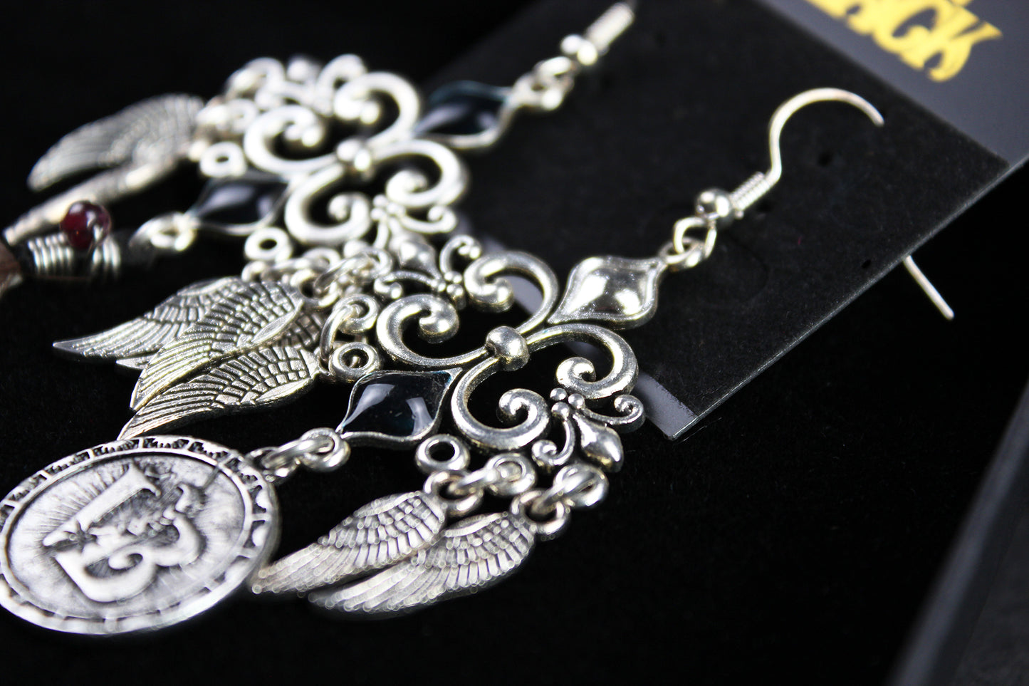 White Bird Feather Earrings - Silver Filigree Asymmetrical White Feather Earrings