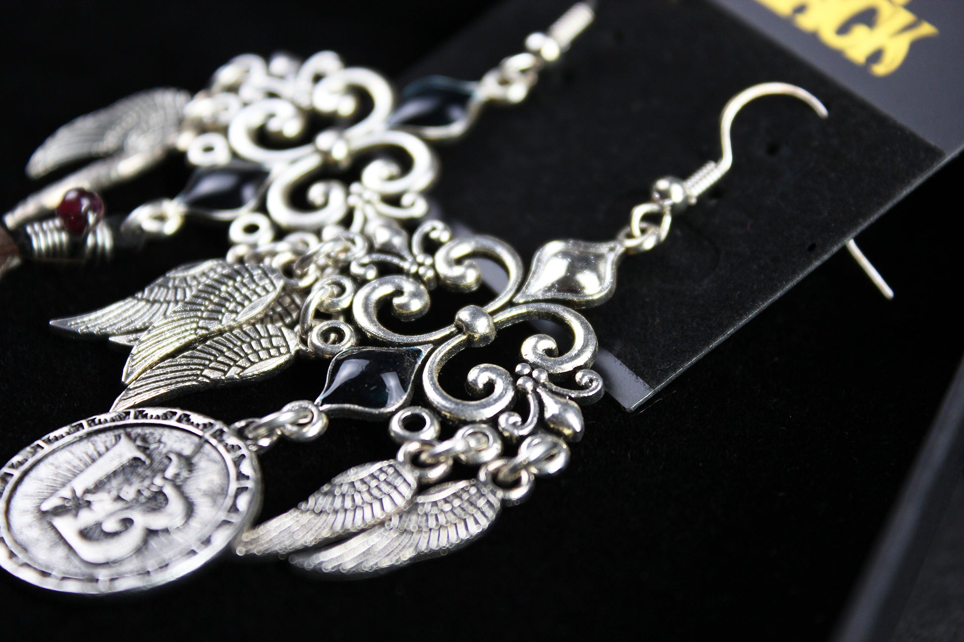 White Bird Feather Earrings - Silver Filigree Asymmetrical White Feather Earrings