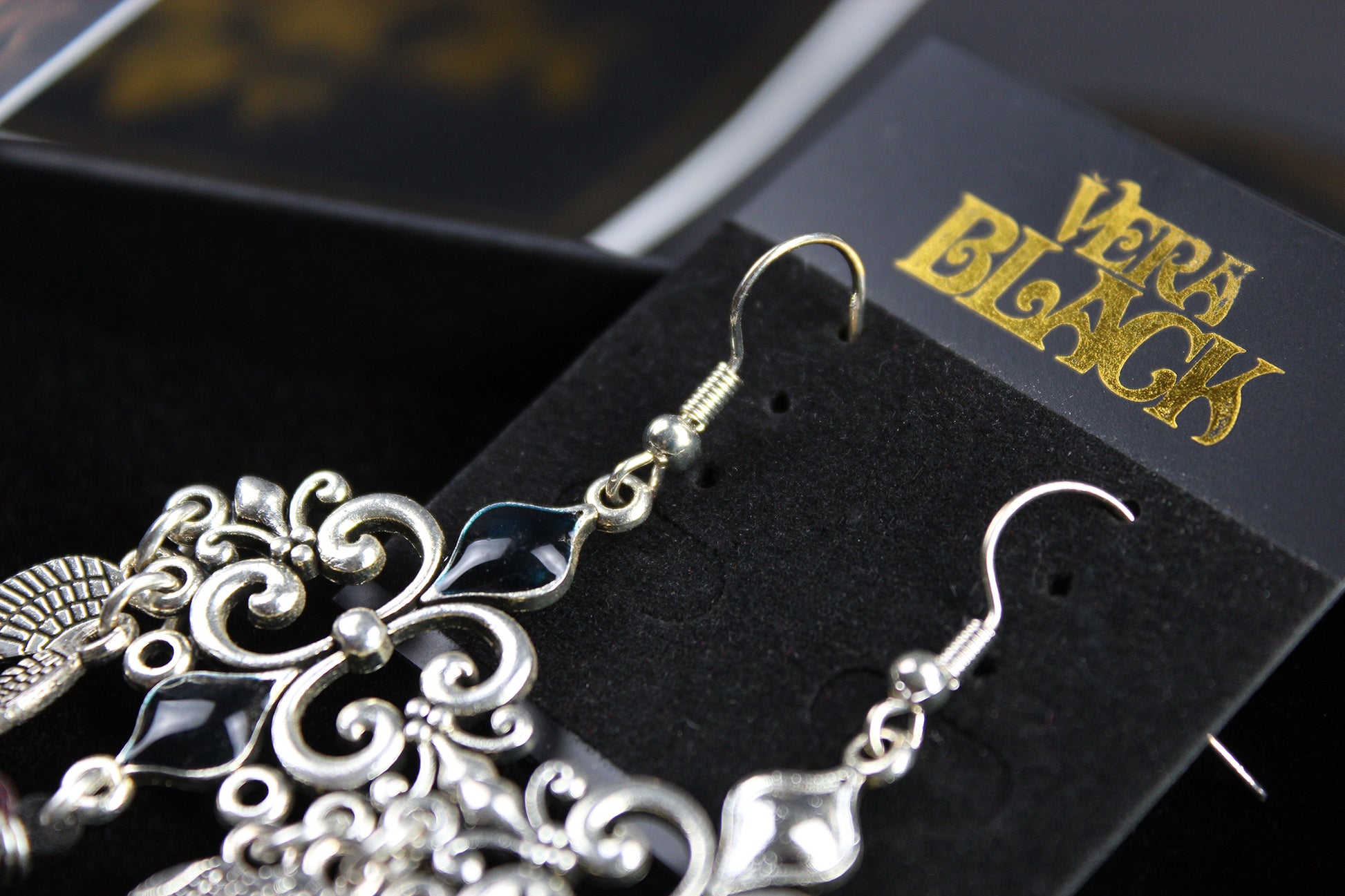 White Bird Feather Earrings - Silver Filigree Asymmetrical White Feather Earrings
