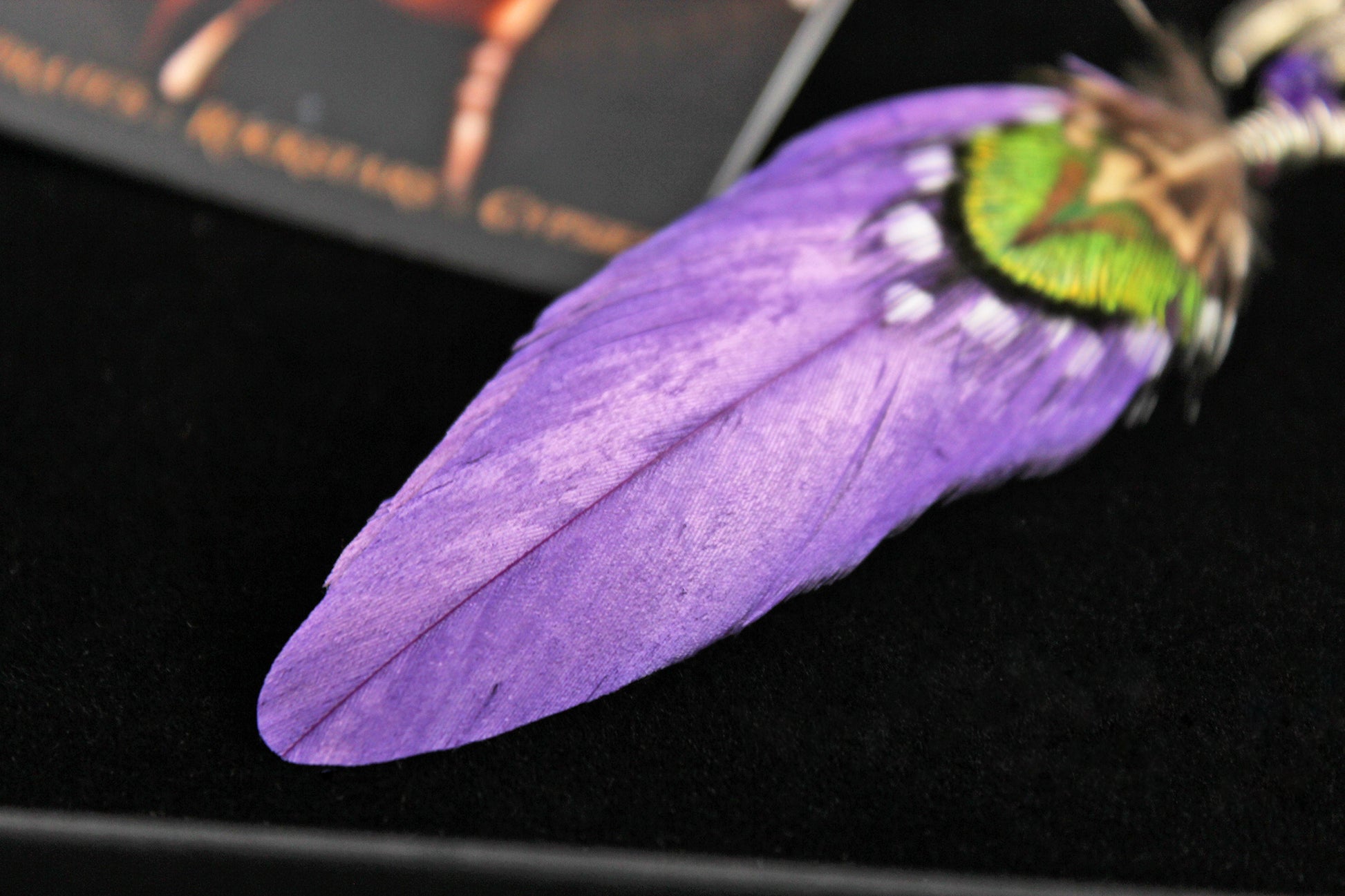 Purple Haze Feather Earrings - Silver & Purple Filigree Asymmetrical Purple Feather Earrings