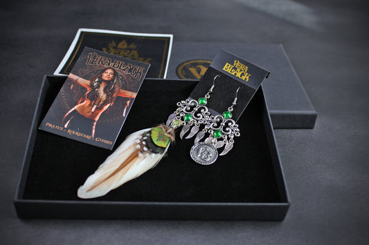 Sahara Feather Earrings : Bohemian Style Feather Earrings With A Filigree Design