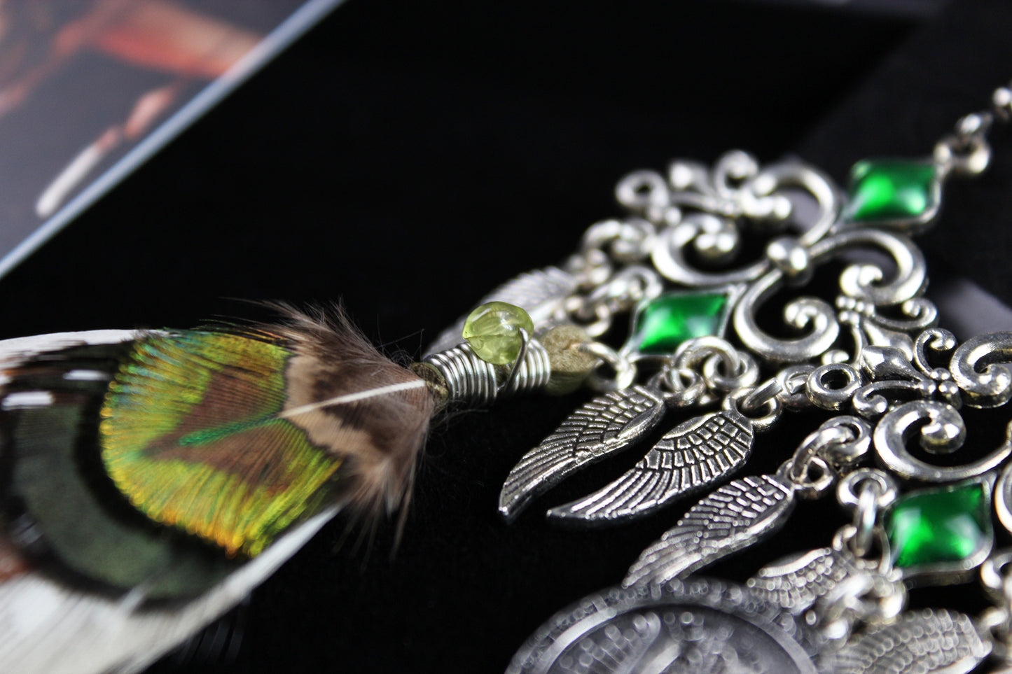 Sahara Feather Earrings : Bohemian Style Feather Earrings With A Filigree Design