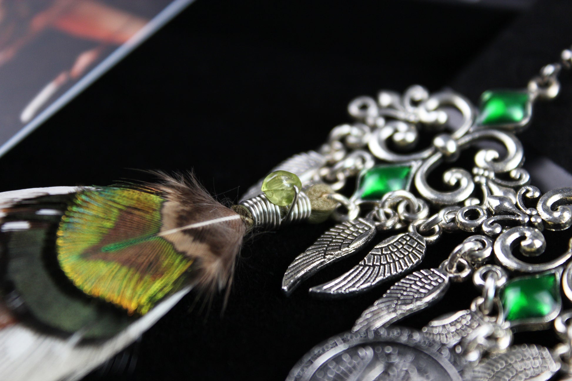 Sahara Feather Earrings : Bohemian Style Feather Earrings With A Filigree Design