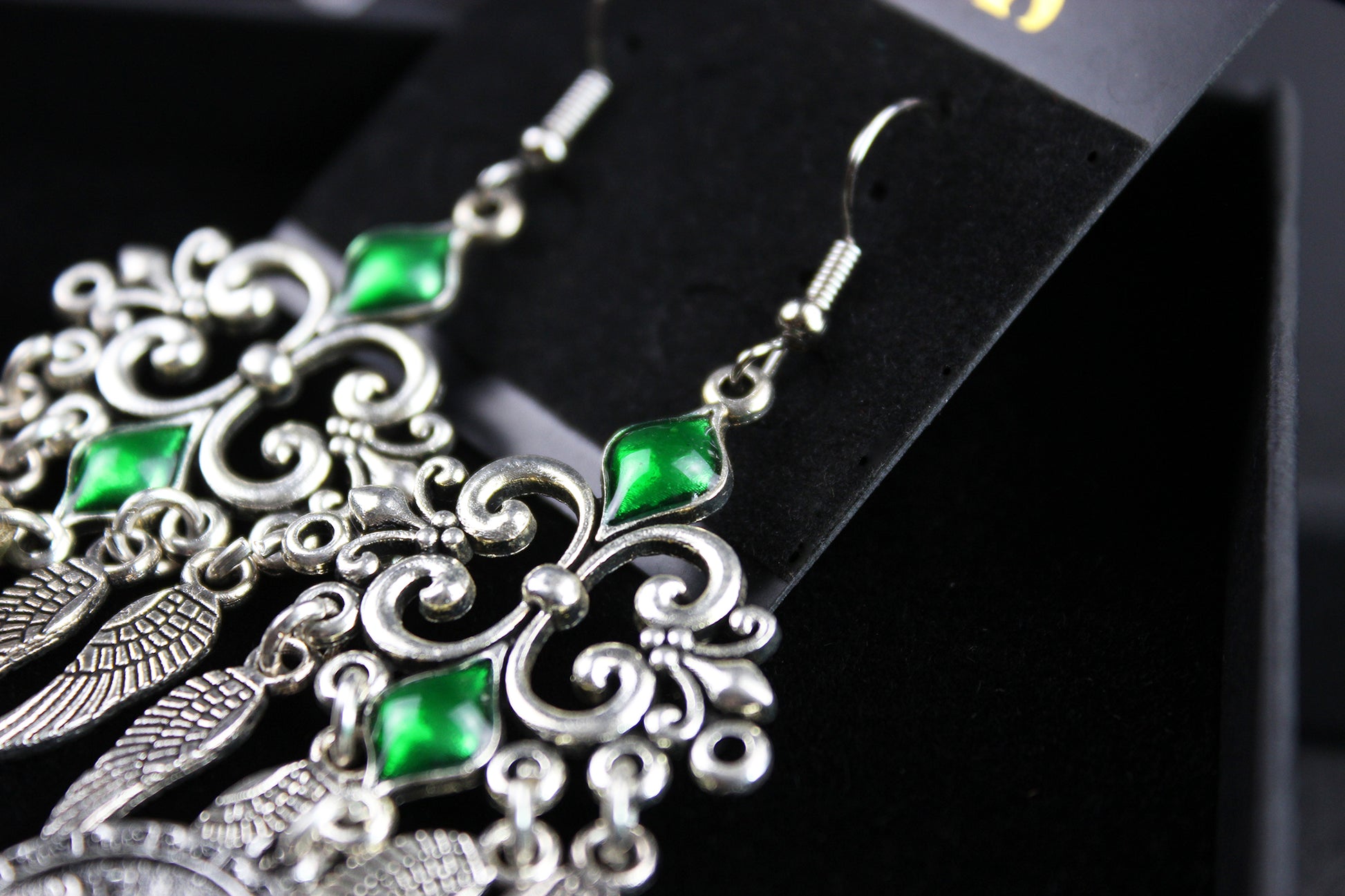 Sahara Feather Earrings : Bohemian Style Feather Earrings With A Filigree Design