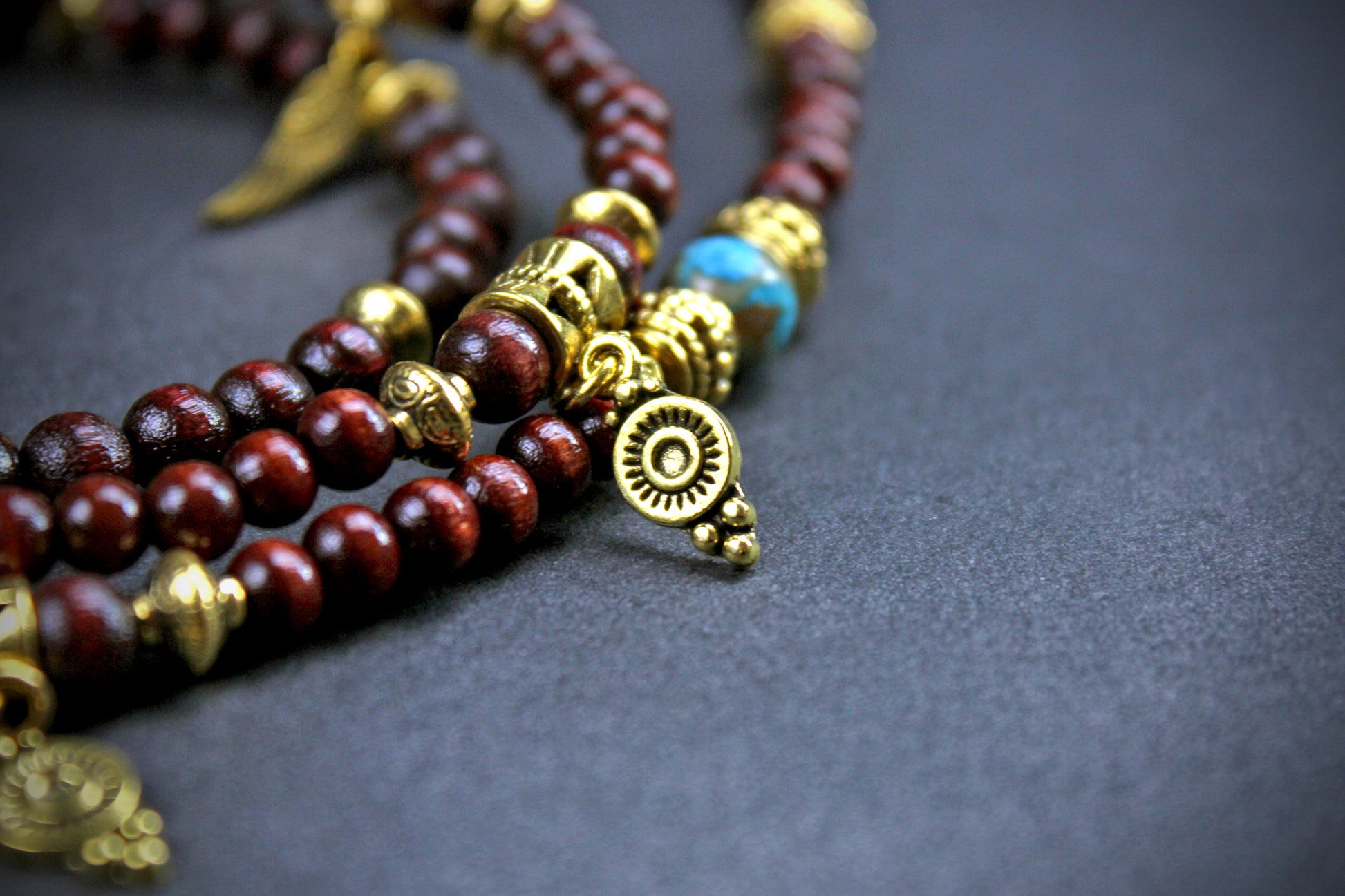 Beaded Glasses Chain: Bohemian Pirate Style Red & Gold Glasses Chain