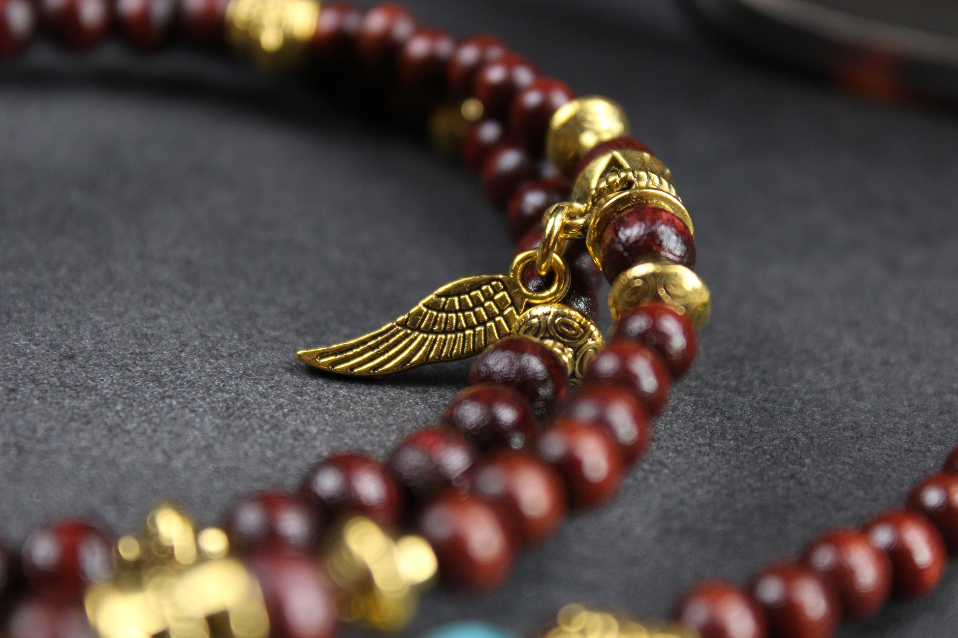 Beaded Glasses Chain: Bohemian Pirate Style Red & Gold Glasses Chain