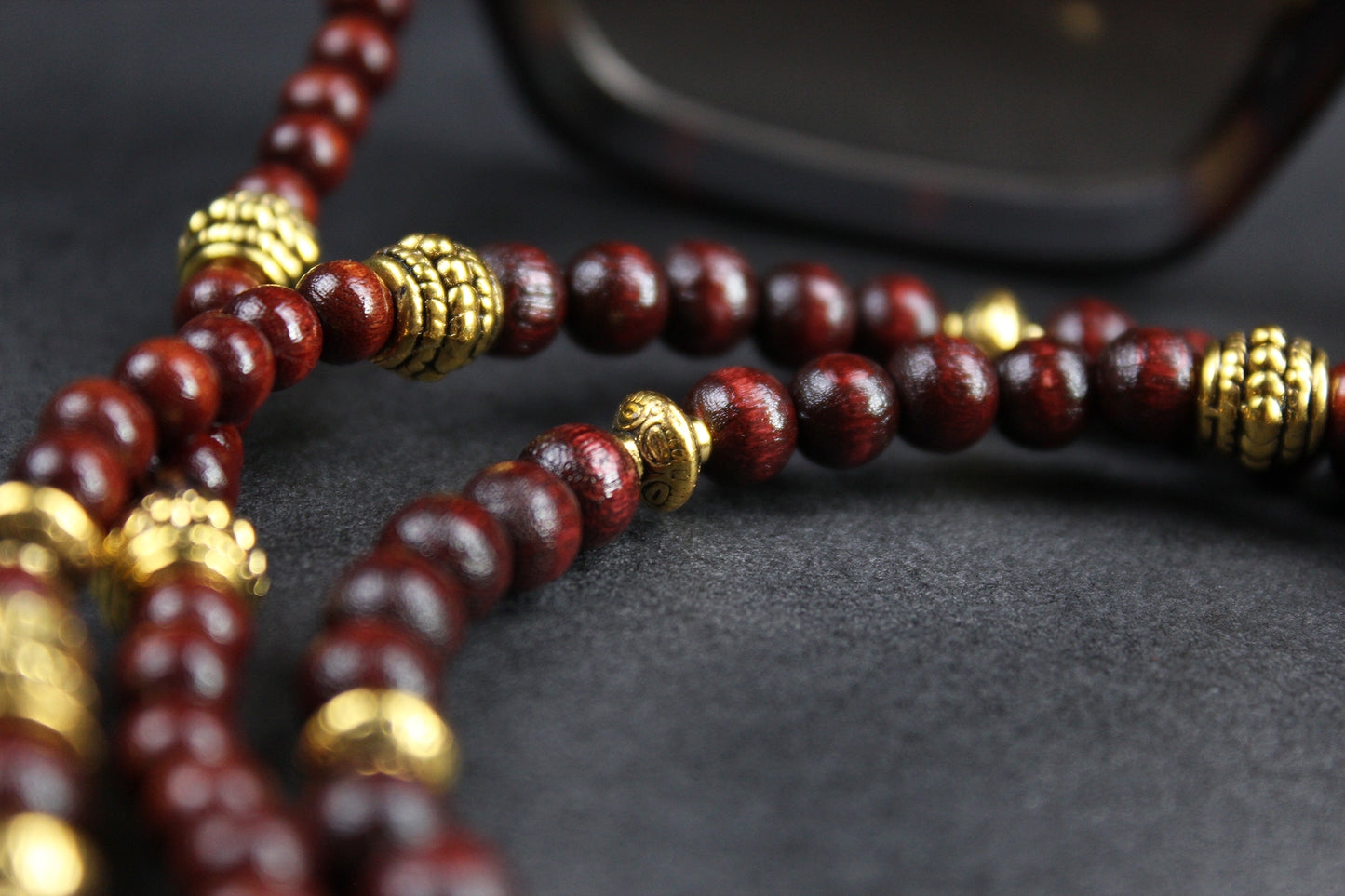 Beaded Glasses Chain: Bohemian Pirate Style Red & Gold Glasses Chain