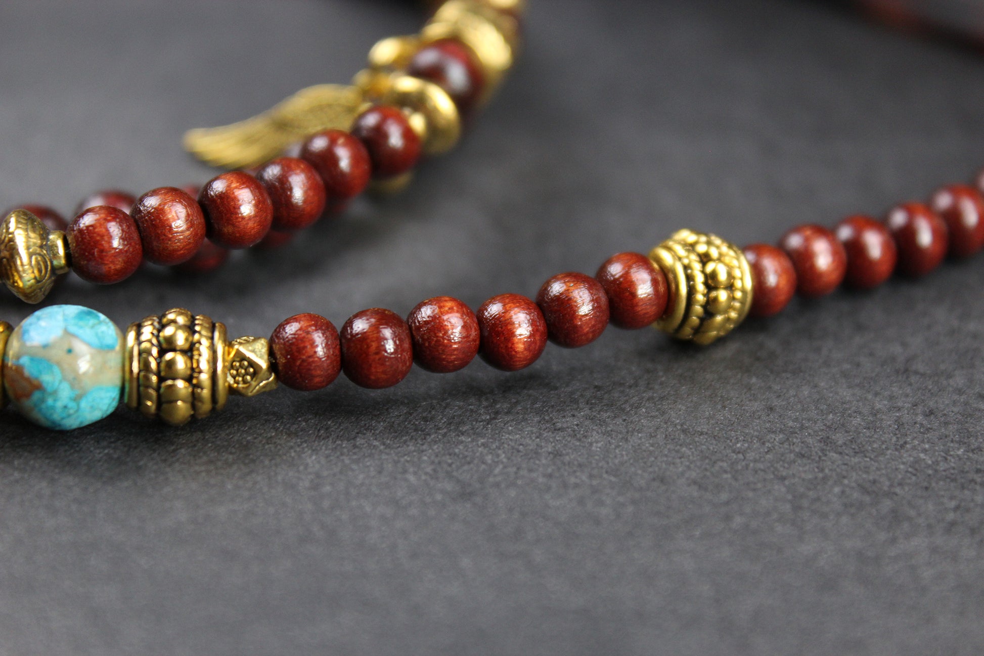 Beaded Glasses Chain: Bohemian Pirate Style Red & Gold Glasses Chain