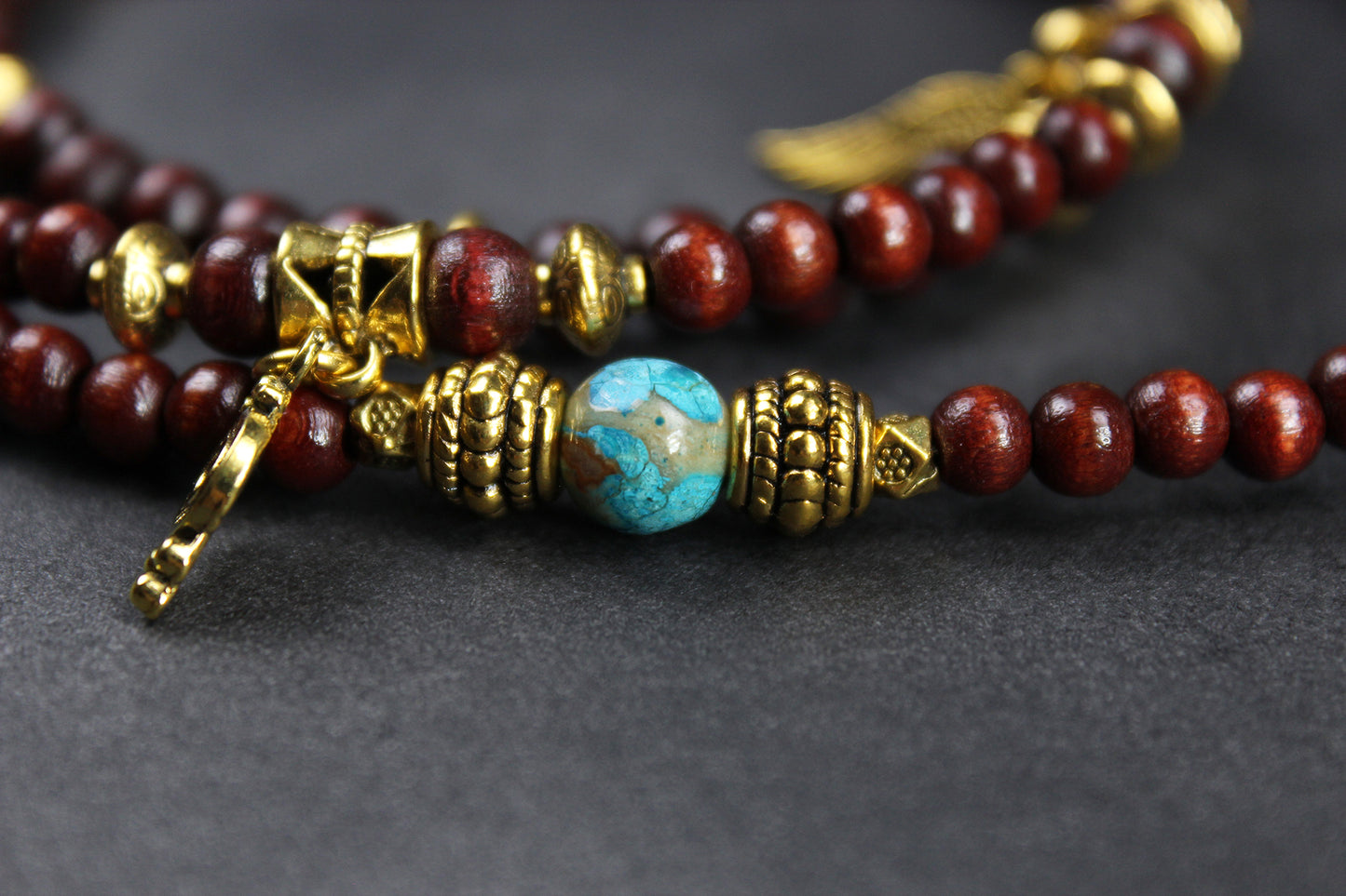 Beaded Glasses Chain: Bohemian Pirate Style Red & Gold Glasses Chain