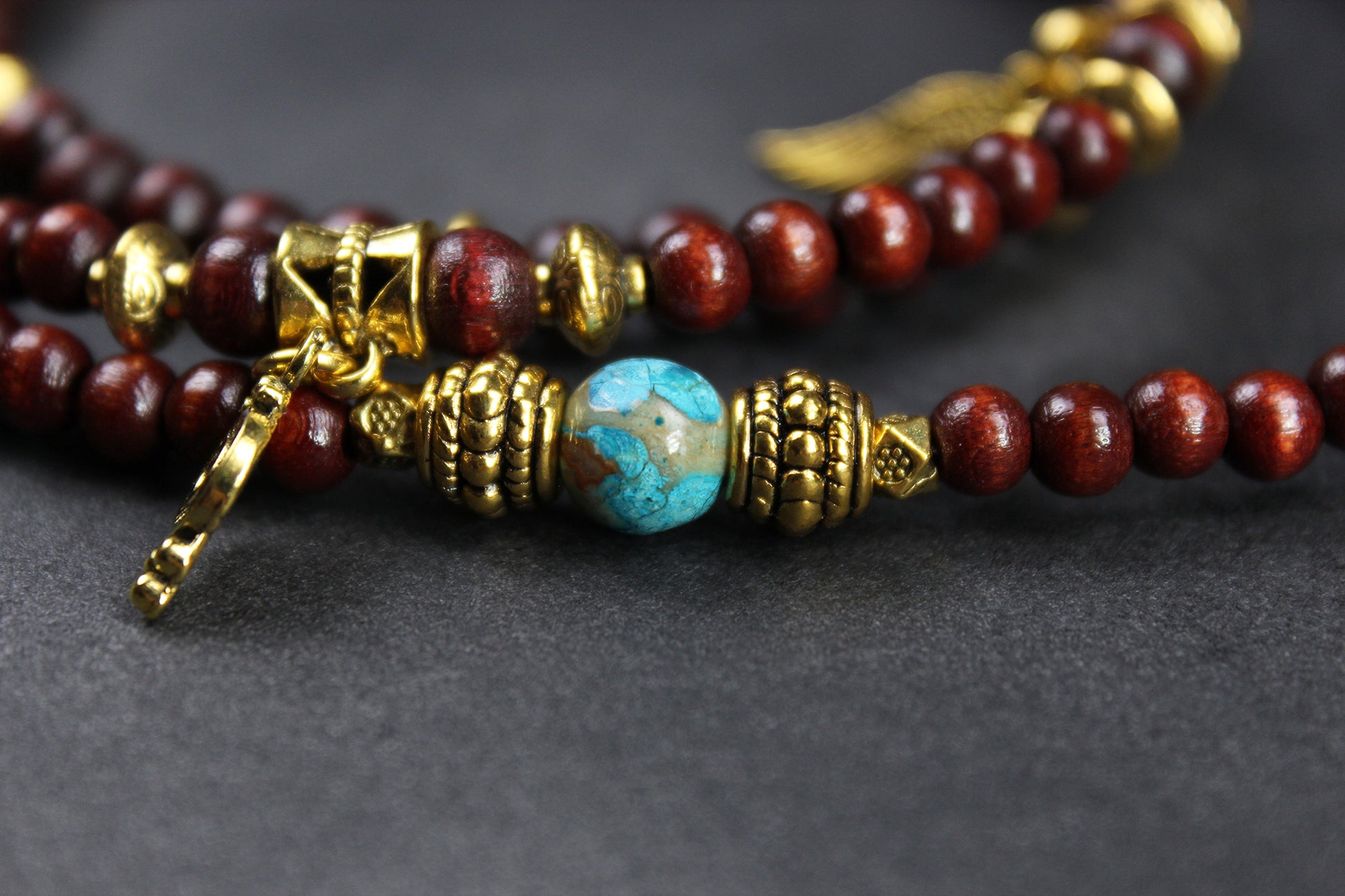 Beaded Glasses Chain: Bohemian Pirate Style Red & Gold Glasses Chain