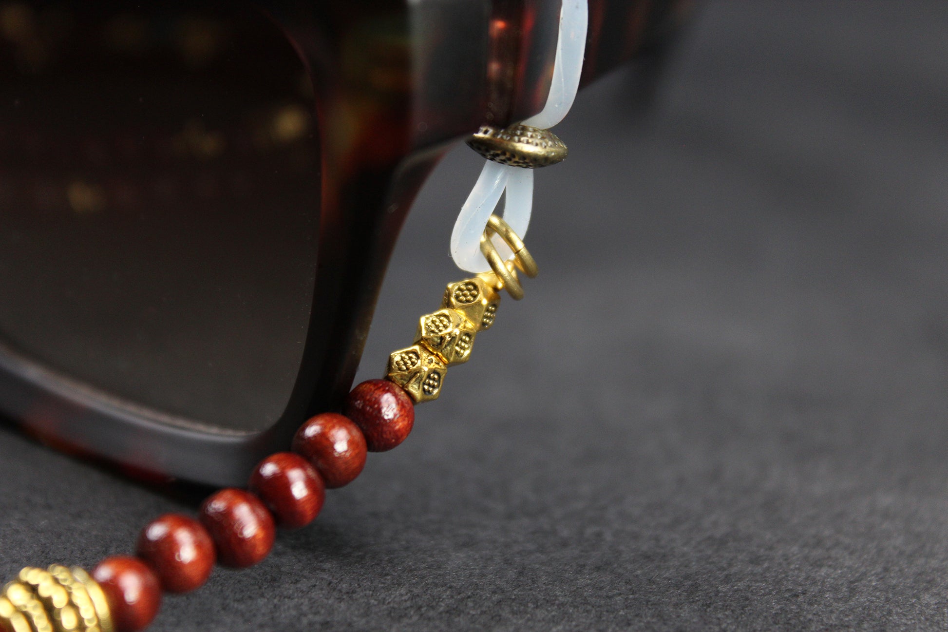 Beaded Glasses Chain: Bohemian Pirate Style Red & Gold Glasses Chain