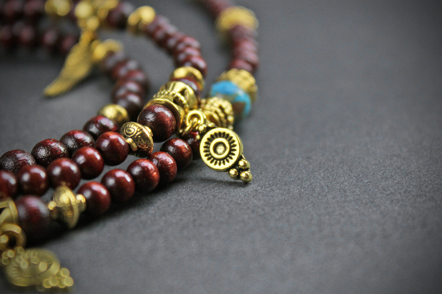 Beaded Glasses Chain: Bohemian Pirate Style Red & Gold Glasses Chain