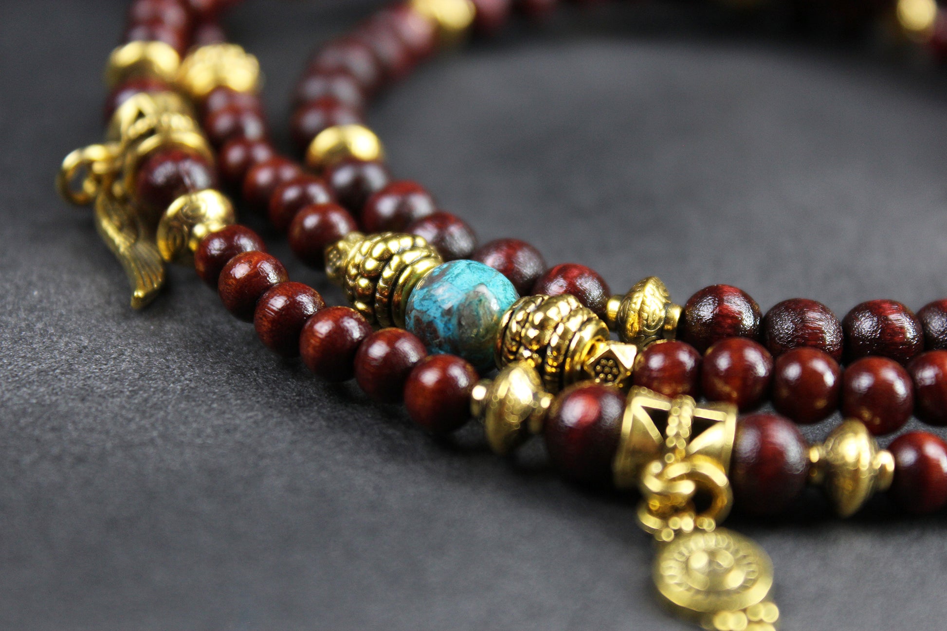 Beaded Glasses Chain: Bohemian Pirate Style Red & Gold Glasses Chain