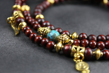 Beaded Glasses Chain: Bohemian Pirate Style Red & Gold Glasses Chain