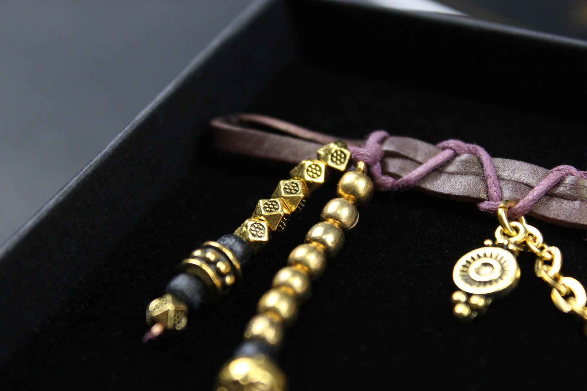 Harlequin : Bohemian Amethyst Gold Anklet, Armband Choker - 3 in 1 Elegant Hippie Festival Style Necklace