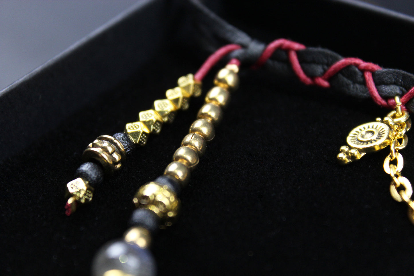 The Rockstar Choker : 3 in 1 Bohemian Anklet Armband Choker With Gold Detailing & Labradorite