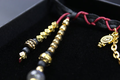 The Rockstar Choker : 3 in 1 Bohemian Anklet Armband Choker With Gold Detailing & Labradorite