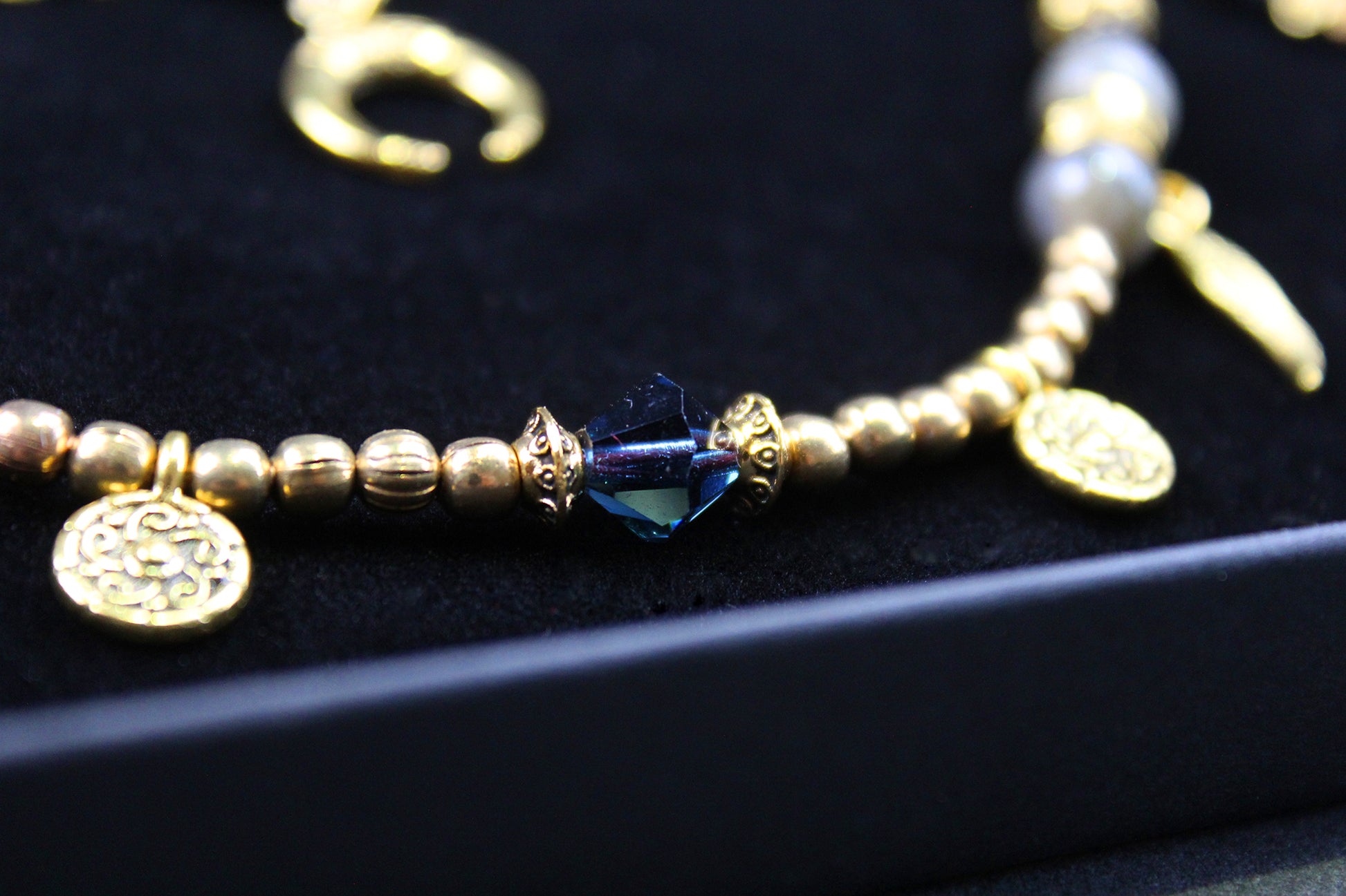 The Rockstar Choker : 3 in 1 Bohemian Anklet Armband Choker With Gold Detailing & Labradorite