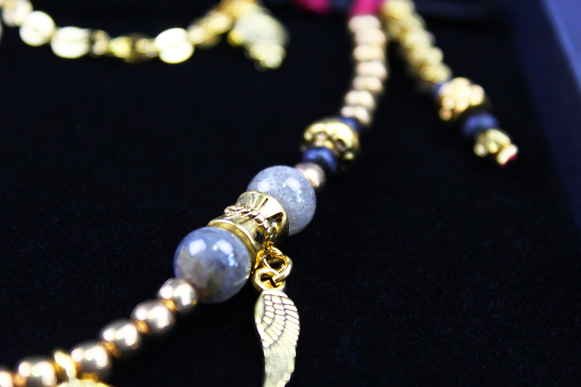 The Rockstar Choker : 3 in 1 Bohemian Anklet Armband Choker With Gold Detailing & Labradorite