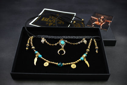 Turquoise Phoenix : Bohemian Turquoise & Howlite Anklet Choker Armband