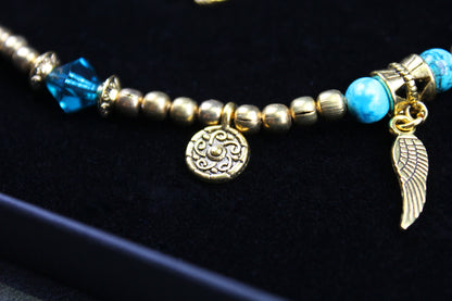 Turquoise Phoenix : Bohemian Turquoise & Howlite Anklet Choker Armband