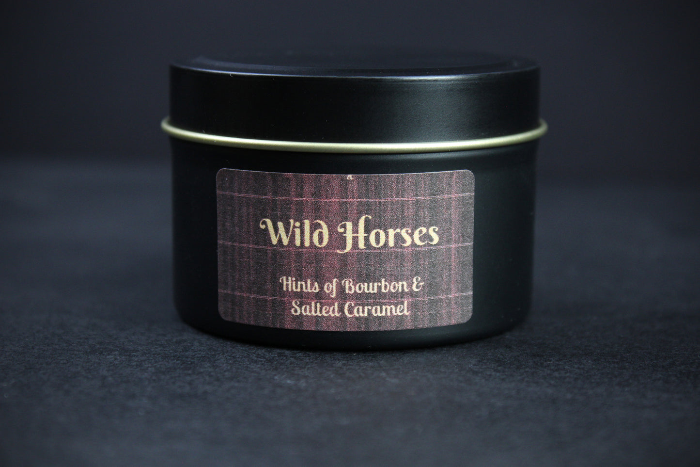 Wild Horses : Black Wax Bourbon & Salted Caramel Scented Candle