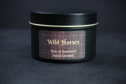 Wild Horses : Black Wax Bourbon & Salted Caramel Scented Candle