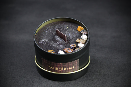 Wild Horses : Black Wax Bourbon & Salted Caramel Scented Candle