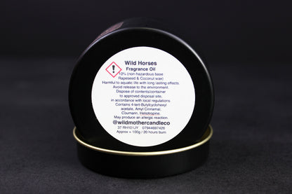 Wild Horses : Black Wax Bourbon & Salted Caramel Scented Candle