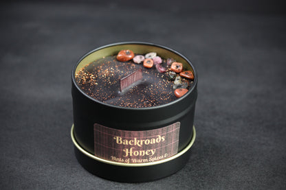 Back Roads Honey : Black Wax Warm Spices & Smokey Aromas Scented Candle