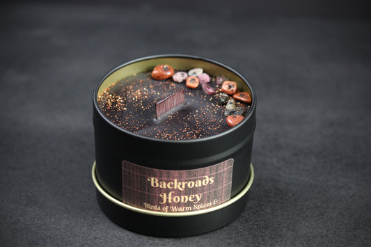 Back Roads Honey : Black Wax Warm Spices & Smokey Aromas Scented Candle