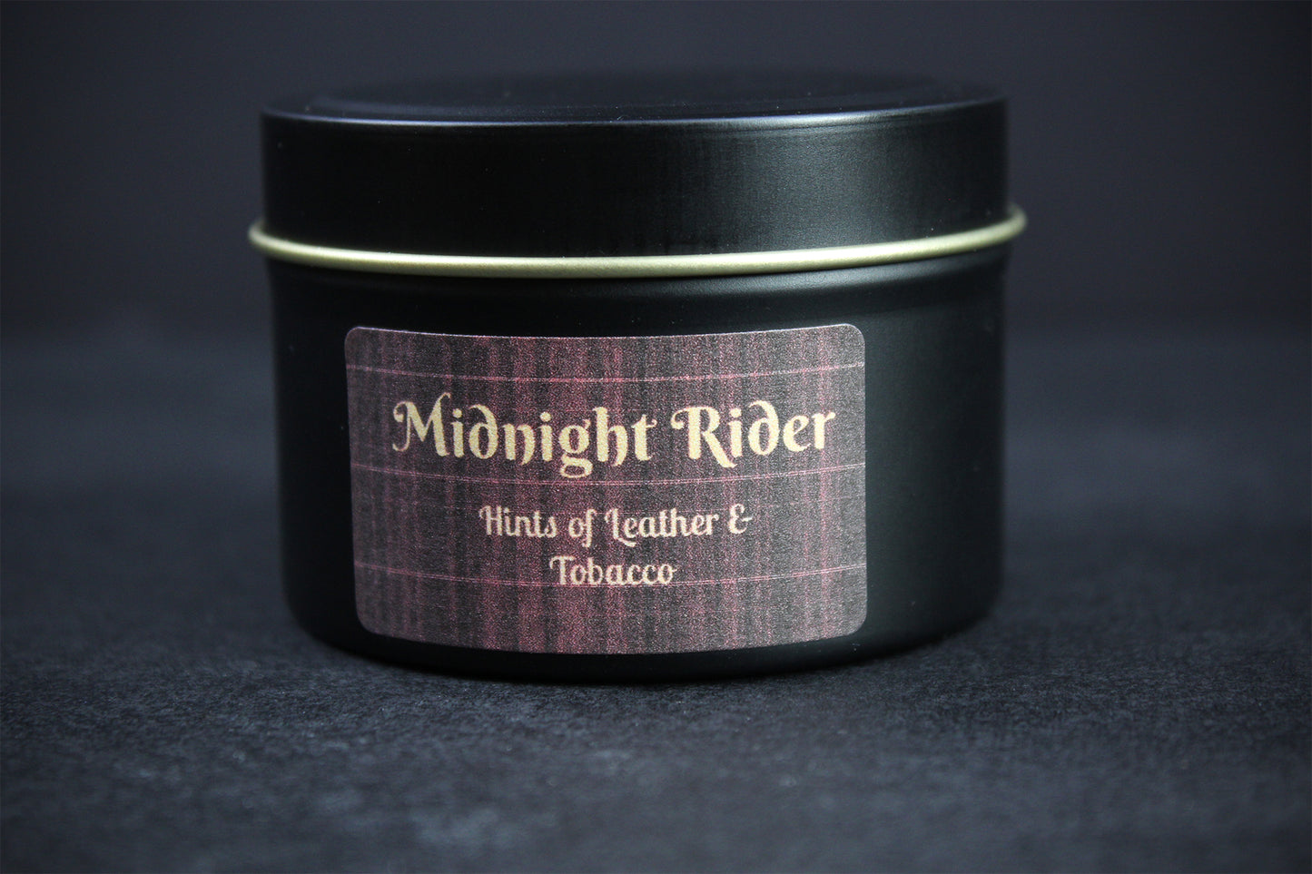 Midnight Rider : Black Wax Scented Candle With Hints of Leather & Tobacco