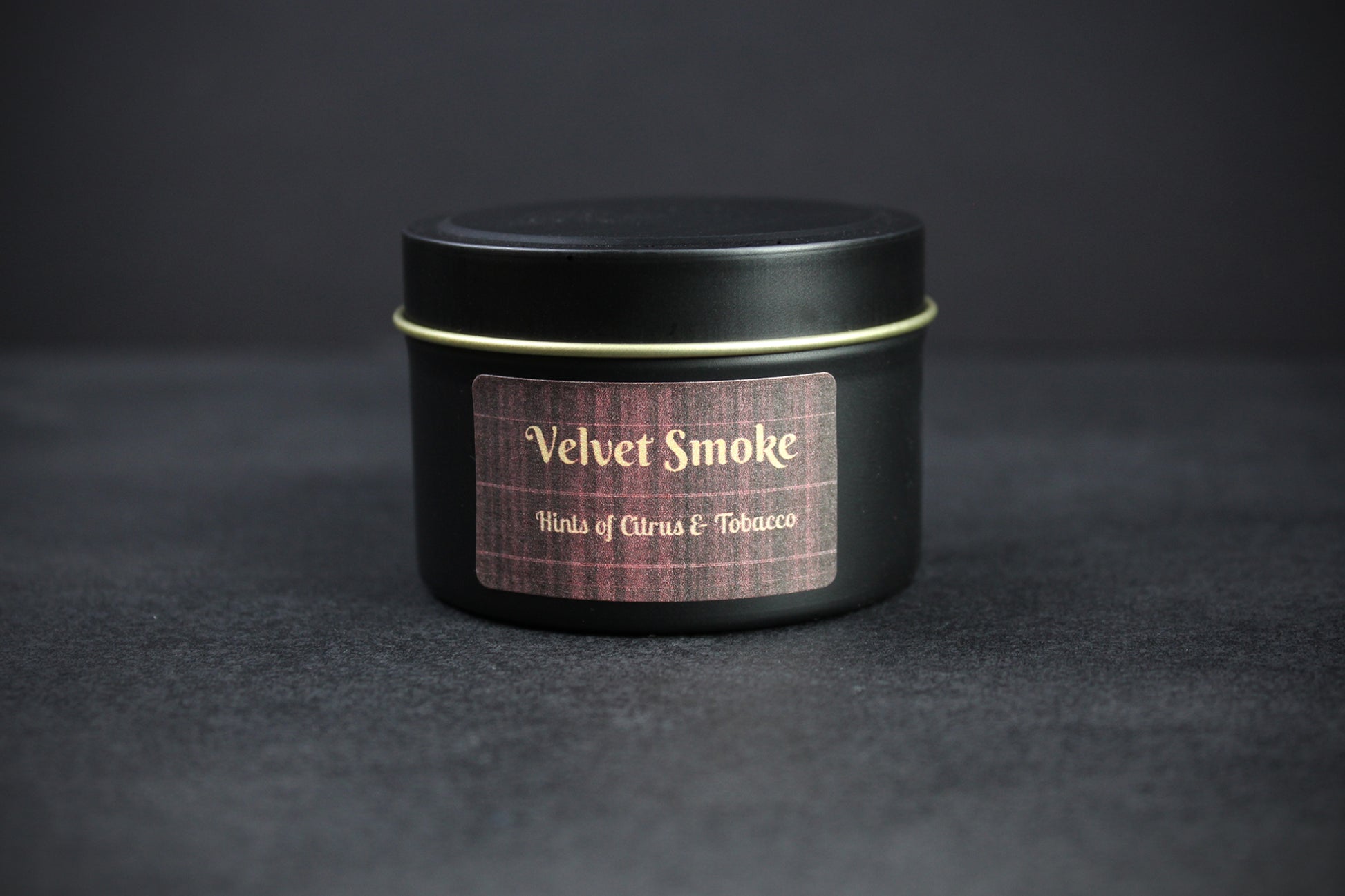 Velvet Smoke : Black Wax Scented Candle With Hints of Citrus & Tobacco