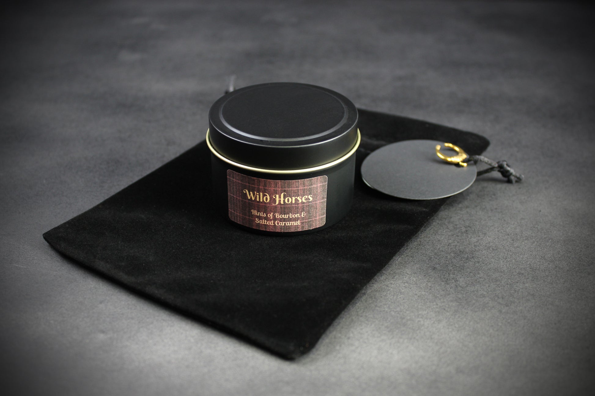 Wild Horses : Black Wax Bourbon & Salted Caramel Scented Candle