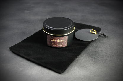 Wild Horses : Black Wax Bourbon & Salted Caramel Scented Candle