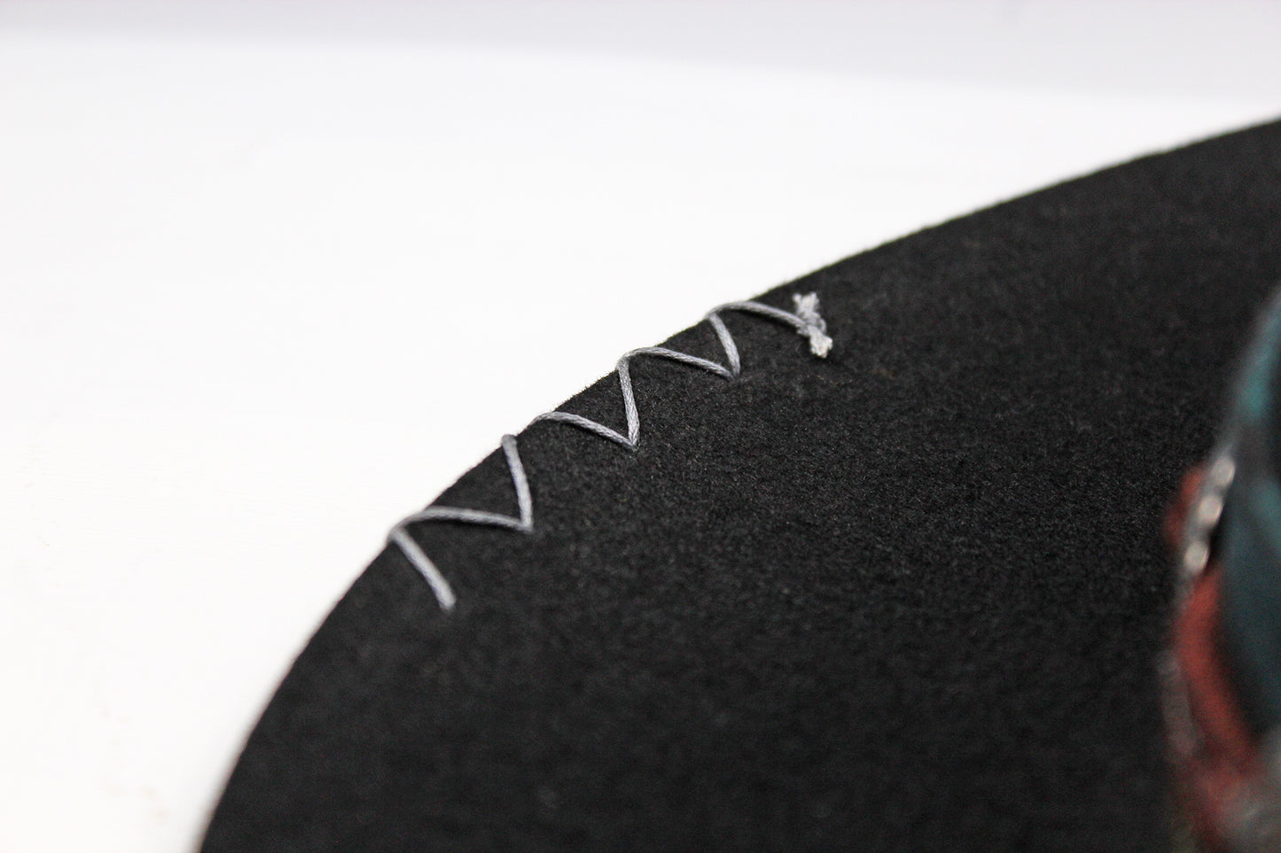 One Of A Kind Fedora - Size XL - Black With Blue Detailing & Brushed Conchos