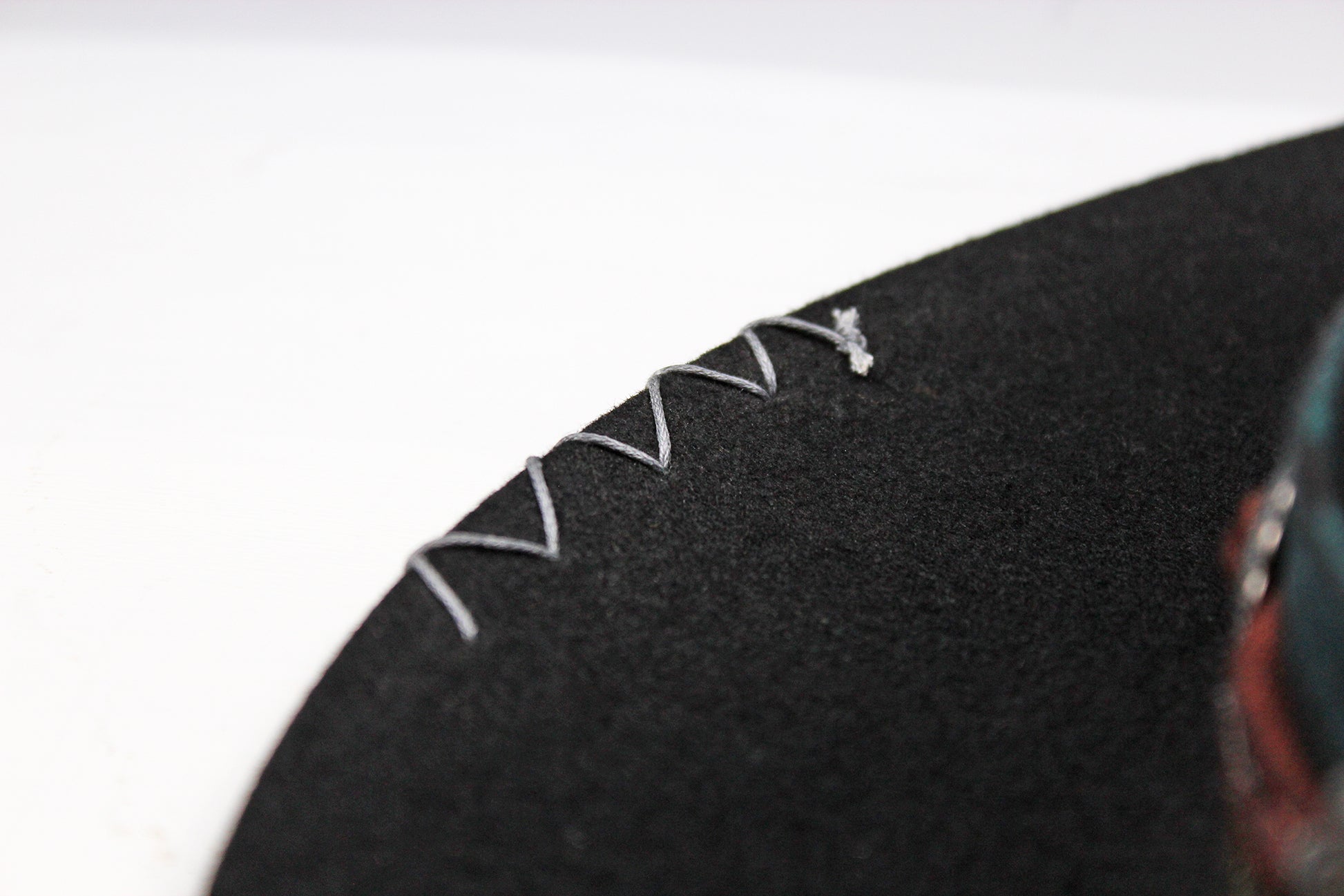 One Of A Kind Fedora - Size XL - Black With Blue Detailing & Brushed Conchos