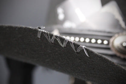 The Outlaw : Gunslinger Style Cowboy Hat with skull conchos and poker cards