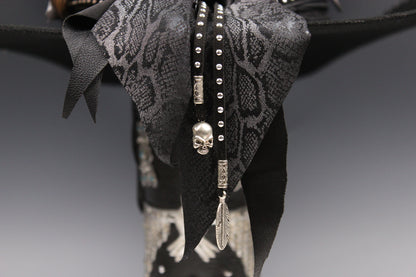 The Outlaw : Gunslinger Style Cowboy Hat with skull conchos and poker cards