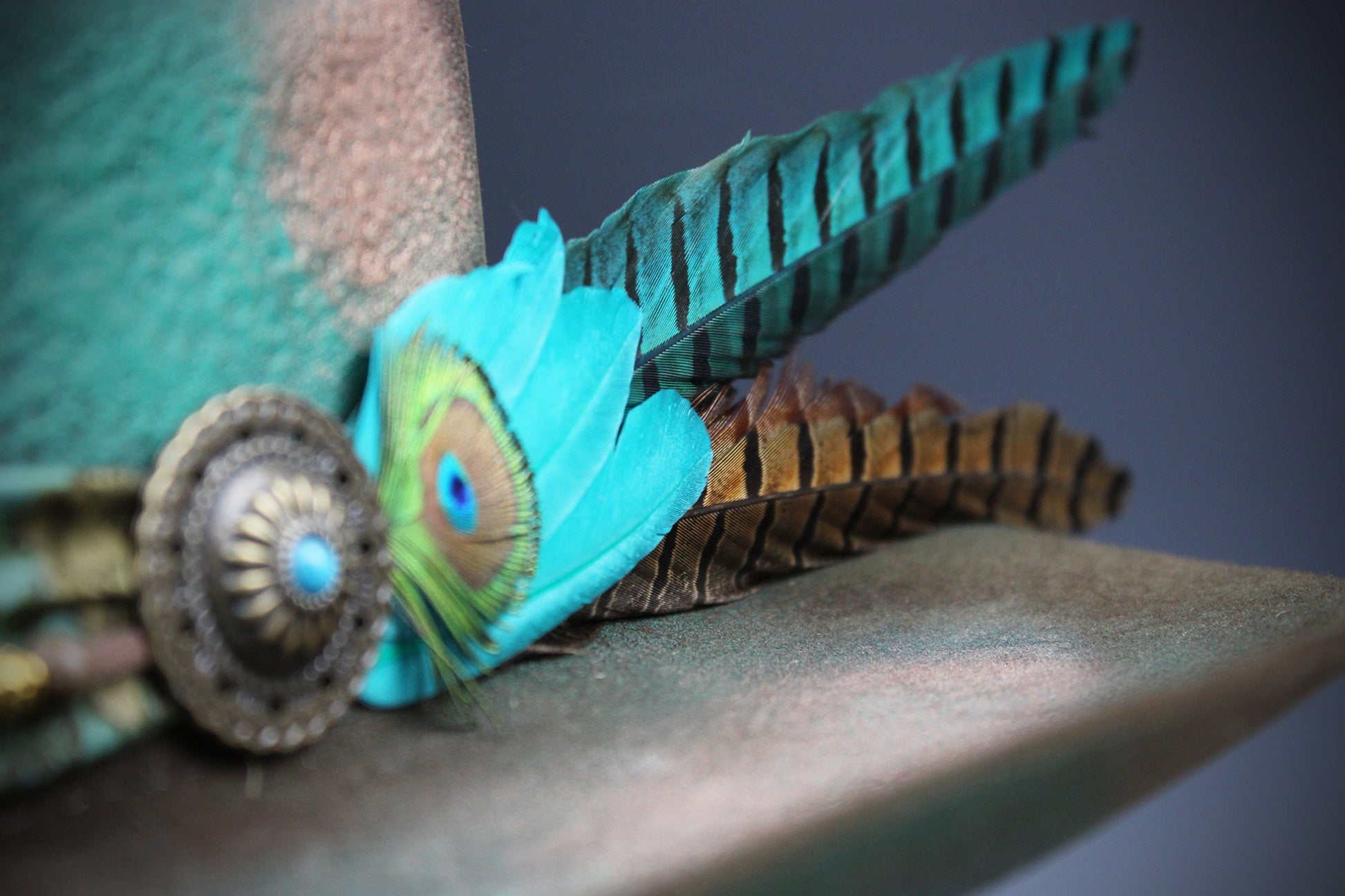 The Savannah Cowboy Hat - Brown with Distressed Effect & Turquoise Detailing