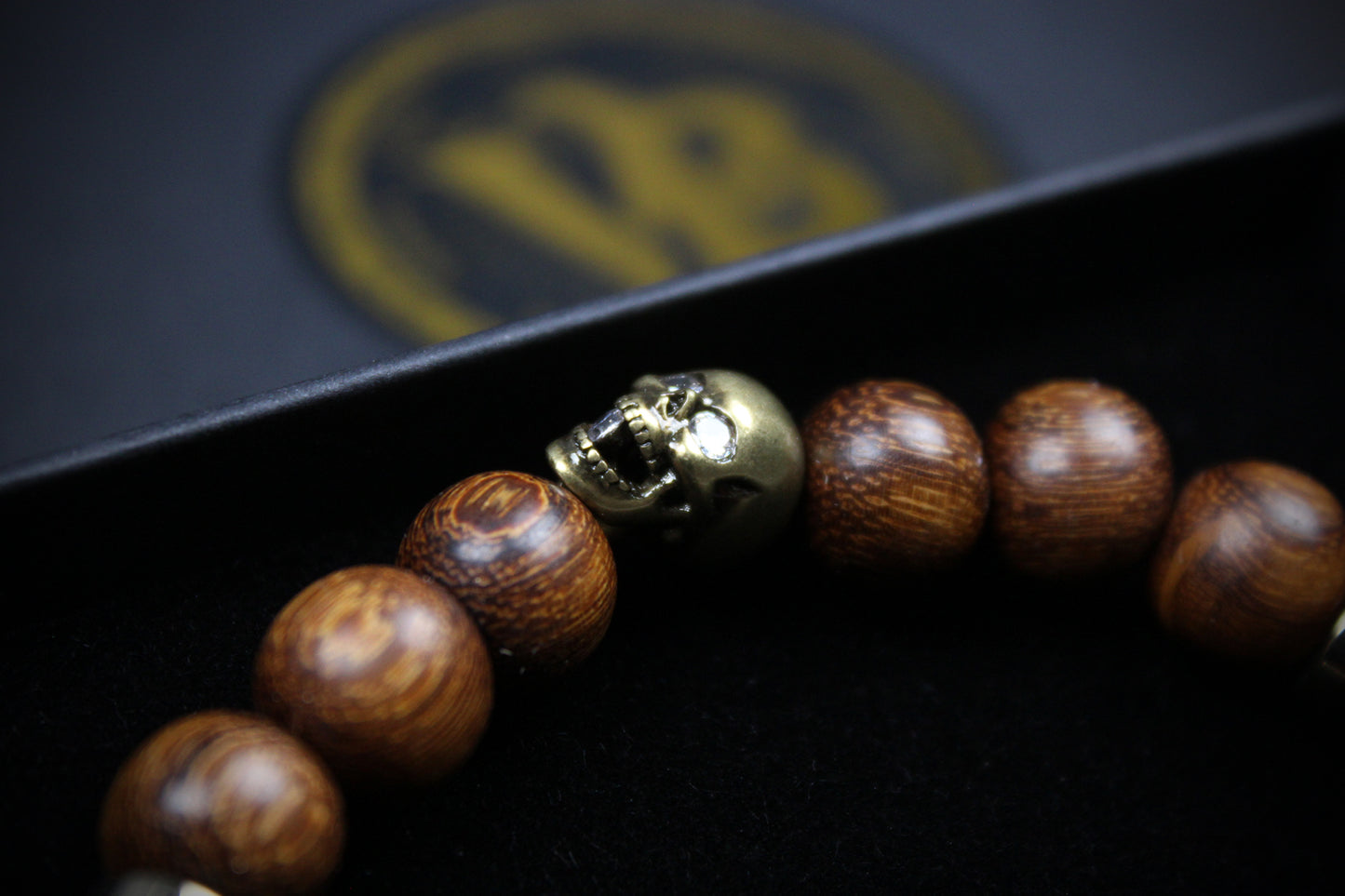 Skull Beaded Bracelet: Dragons Vein, Carnelian & Hematite with Bronze Detail