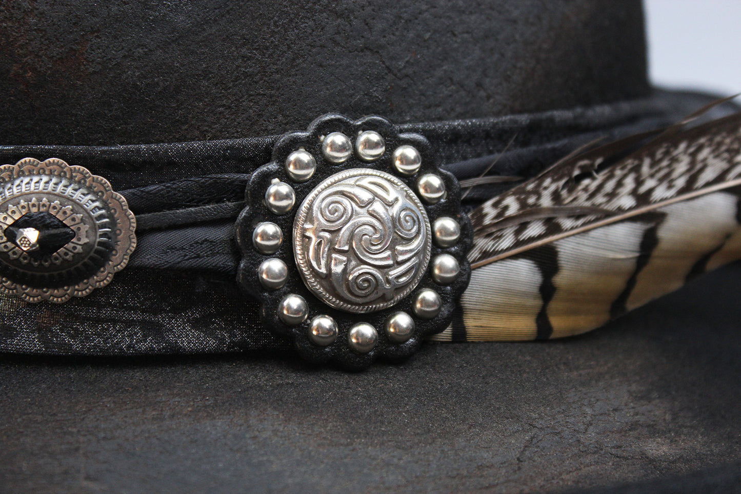 The Gravedigger Gambler Fedora: Handmade Wool Felt Cowboy Hat with Silver Details