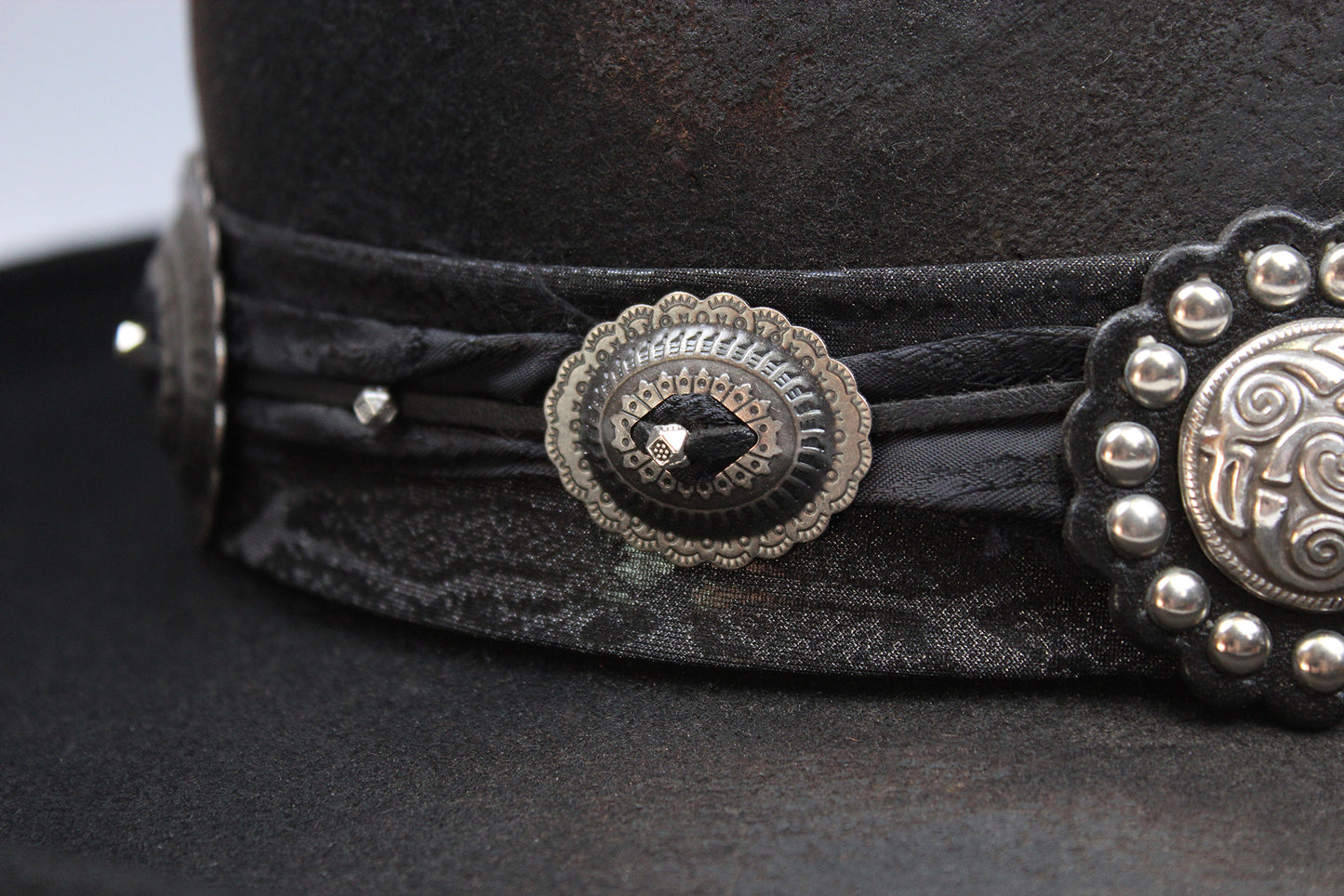 The Gravedigger Gambler Fedora: Handmade Wool Felt Cowboy Hat with Silver Details