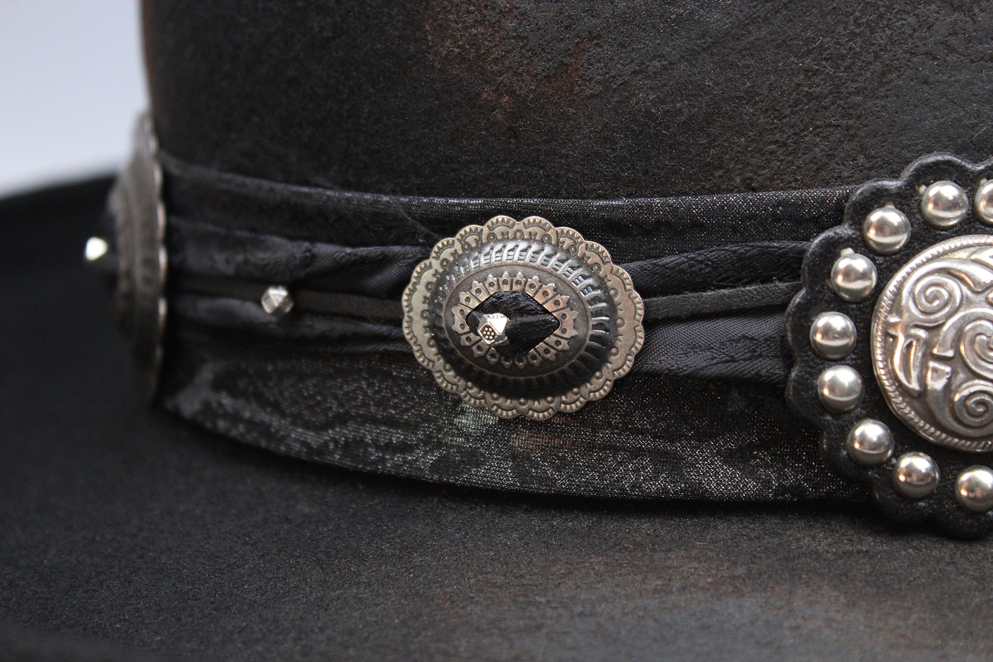 The Gravedigger Gambler Fedora: Handmade Wool Felt Cowboy Hat with Silver Details