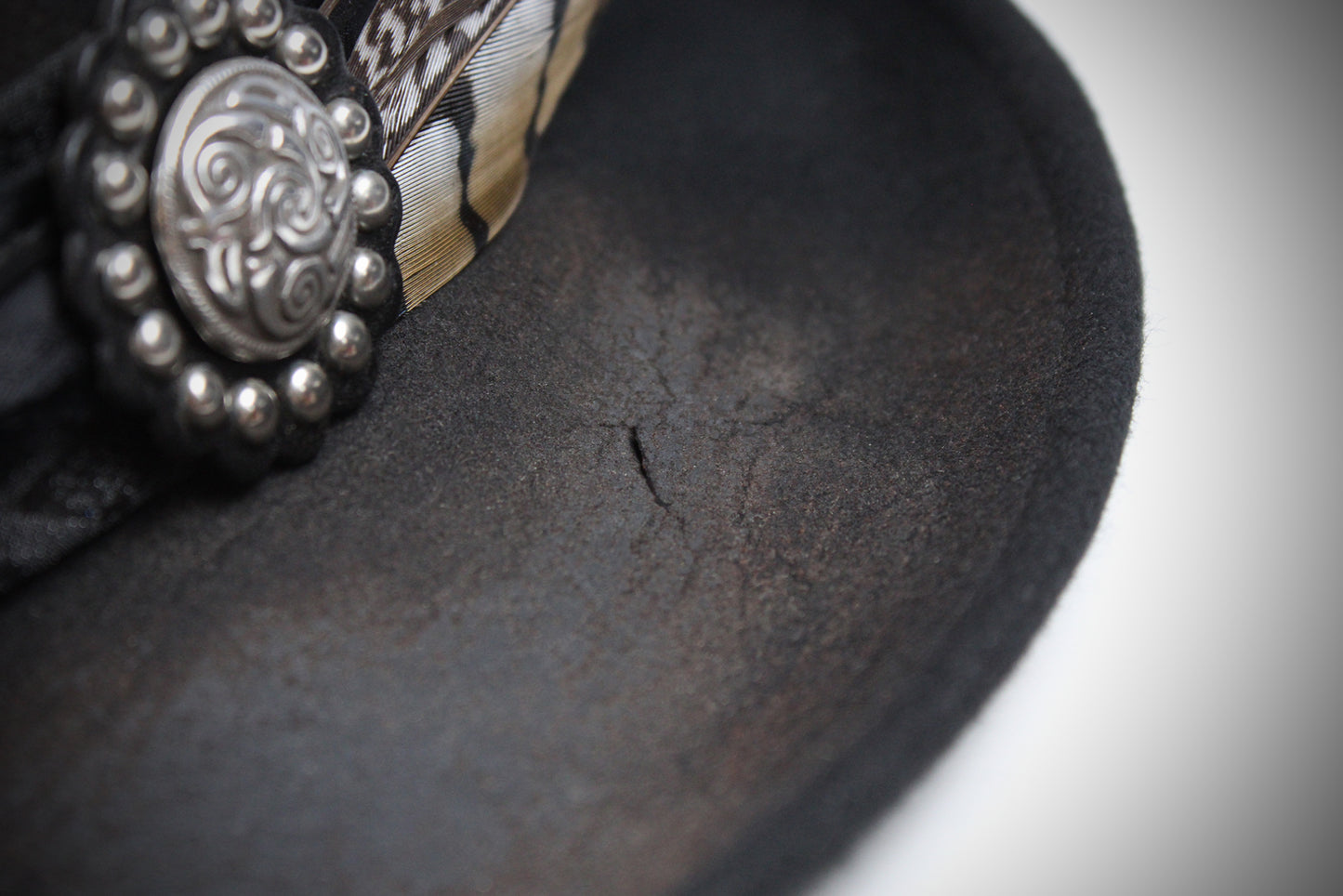 The Gravedigger Gambler Fedora: Handmade Wool Felt Cowboy Hat with Silver Details