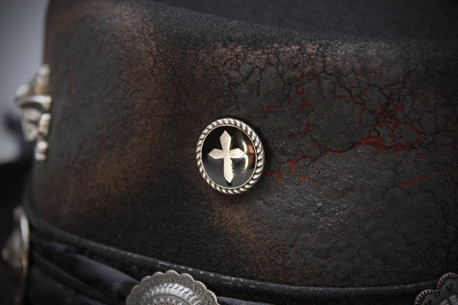 The Gravedigger Gambler Fedora: Handmade Wool Felt Cowboy Hat with Silver Details