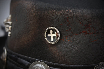 The Gravedigger Gambler Fedora: Handmade Wool Felt Cowboy Hat with Silver Details