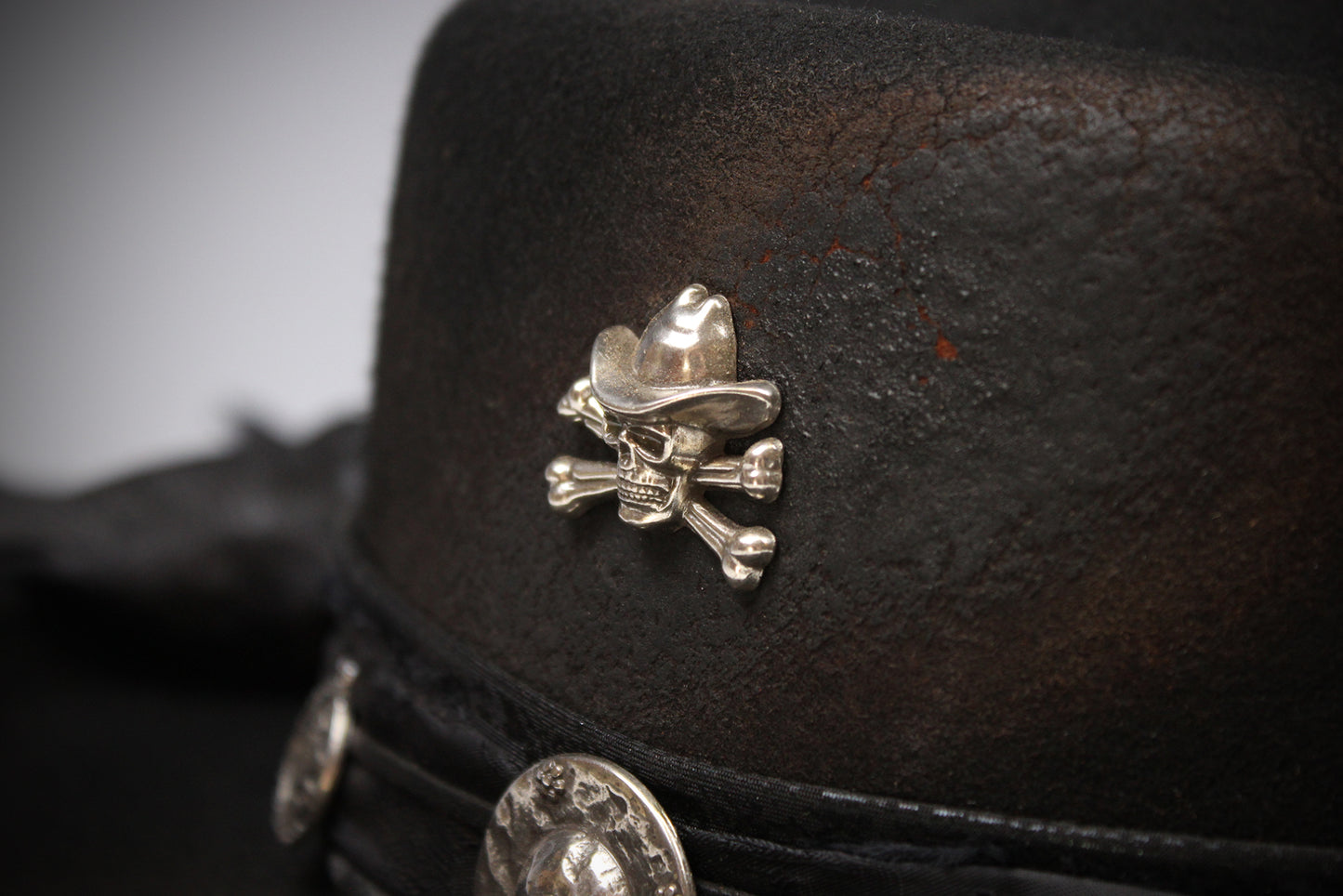 The Gravedigger Gambler Fedora: Handmade Wool Felt Cowboy Hat with Silver Details