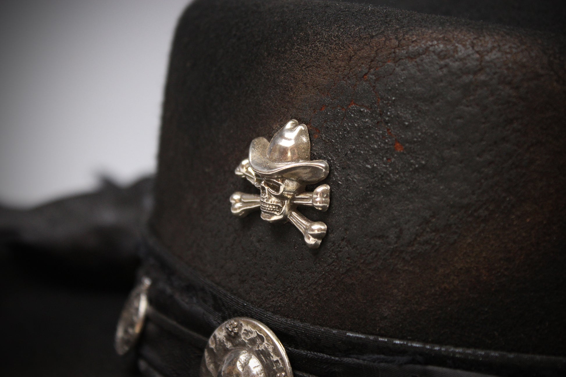The Gravedigger Gambler Fedora: Handmade Wool Felt Cowboy Hat with Silver Details
